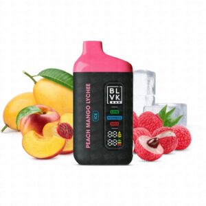 Pod Descartável BLVK Bar 20000 Puffs – 5% – Peach Mango Lychee Ice