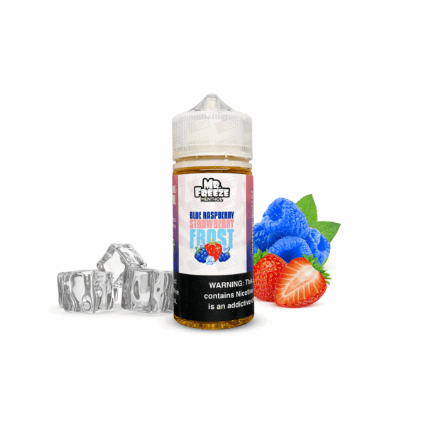 Líquido Mr Freeze Menthol Freebase - Blue Raspberry Strawberry Frost