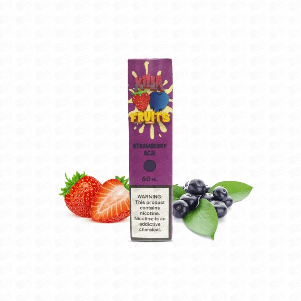 Líquido Killa Fruits Freebase - 3mg - 60ml - Strawberry Açai