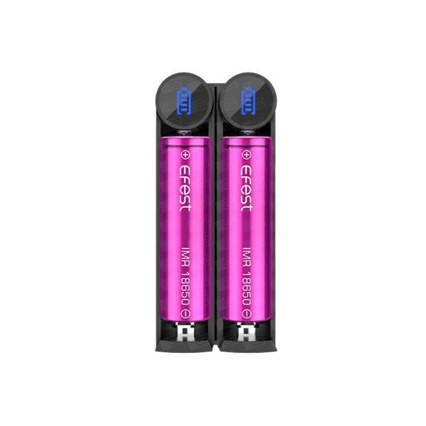 Carregador de Bateria Vape Cigarro Eletrônico - Efest - 2 Baterias - Slim K2