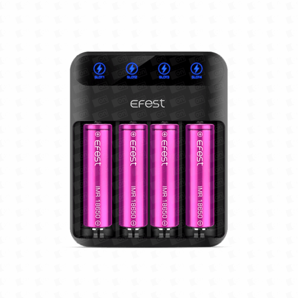 Carregador de Bateria Vape Cigarro Eletrônico - Efest - 4 Baterias - Lush Q4