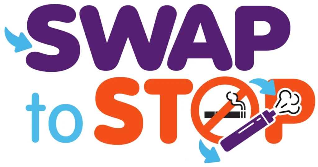 Reino Unido Distribui Vapes Gratuitos para Parar de Fumar: Conheça o Projeto “Swap to Stop” VaporonBR - Sua Vape Store vape swap to stop (1)